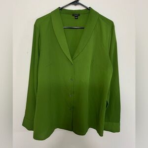 Ann Taylor Green Button Down Shirt
